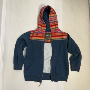 Howler Bros Kids Serape‎ Stripe Zip Hoodie Navy Youth Size M